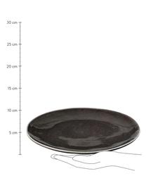 Assiettes plates artisanales Nordic Coal, 4 pièces, Grès cérame, Brun-gris, Ø 26 cm