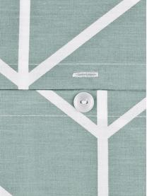 Baumwoll-Kopfkissenbezüge Mirja mit grafischem Muster, 2 Stück, Webart: Renforcé Fadendichte 144 , Grün, Cremeweiß, 40 x 80 cm