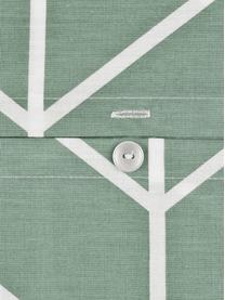 Baumwoll-Kopfkissenbezüge Mirja mit grafischem Muster, 2 Stück, Webart: Renforcé Fadendichte 144 , Grün, Cremeweiss, B 40 x L 80 cm