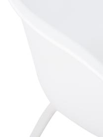 Stolička z umelej hmoty s opierkami a kovovými nohami Claire, Biela, Š 60 x H 54 cm