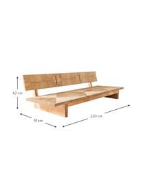 Loungesofa Porch aus Lampacanay-Geflecht, Gestell: Eichenholz, Eichenholz, B 220 x T 91 cm