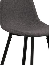 Chaises de comptoir Wilma, 2 pièces, Tissu gris, larg. 44 x haut. 91 cm