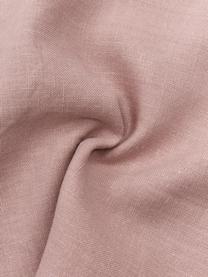 Federa in lino rosa cipria con orlo rialzato Luana, 100% lino, Rosa cipria, Larg. 30 x Lung. 50 cm