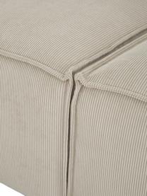 Modulares Sofa Lennon (4-Sitzer) mit Hocker in Beige aus Cord, Bezug: Cord (92% Polyester, 8% P, Gestell: Massives Kiefernholz, FSC, Füße: Kunststoff, Cord Beige, B 327 x T 207 cm