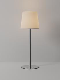 Dimbare tafellamp Fausta met USB-aansluiting, Lampenkap: kunststof, Lampvoet: gecoat metaal, Zilverkleurig, wit, Ø 13 x H 37 cm