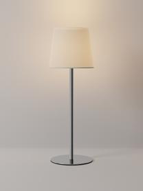 Dimbare tafellamp Fausta met USB-aansluiting, Lampenkap: kunststof, Lampvoet: gecoat metaal, Zilverkleurig, wit, Ø 13 x H 37 cm