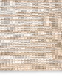 In- & outdoor vloerkleed Praiano met grafisch patroon, Bovenzijde: 70% gerecycled polypropyl, Beige, wit, B 80 x L 150 cm (maat XS)