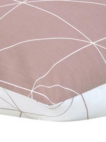 Taie d'oreiller 65x65 réversible en coton renforcé Marla, 2 pièces, Mauve, blanc, 65 x 65 cm