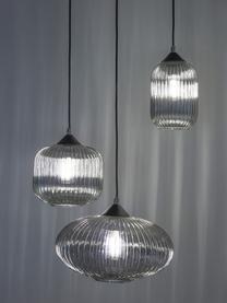 Lámpara de techo cluster de vidrio Dali, Pantalla: vidrio, Anclaje: metal recubierto, Cable: plástico, Beige, negro, Ø 58 x Al 200 cm