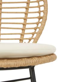 Polyrattan-Stühle Cordula mit Sitzkissen, 2 Stück, Sitzfläche: Polyethylen-Geflecht, Gestell: Metall, pulverbeschichtet, Sitzkissen: 100% Polyester, Hellbraun, Schwarz, B 48 x T 57 cm