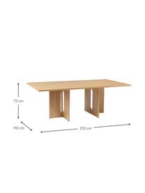 Table placage de chêne Androgyne, différentes tailles, MDF (panneau en fibres de bois à densité moyenne) avec placage en bois de chêne, Bois de chêne, larg. 280 x prof. 110 cm
