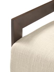 Poltroncina Cooper, Rivestimento: 97% poliestere, 3% lino I, Struttura: legno di frassino massicc, Gambe: legno di quercia, Tessuto bianco crema, Larg. 71 x Prof. 98 cm