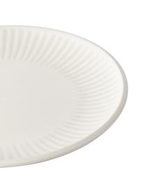 Platos postre con relieves Zabelle, 4 uds., Gres, Blanco crema, beige, Ø 23 x Al 3 cm