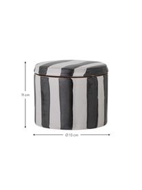 Bote de gres Serina, Gres, Negro, blanco, Ø 13 x Al 11 cm