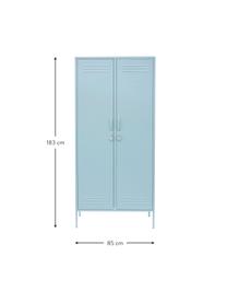 Petite armoire Twinny, Acier, revêtement par poudre, Bleu ciel, larg. 85 x haut. 183 cm