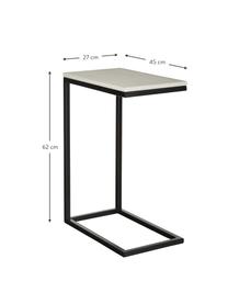 Mesa auxiliar de mármol Celow, Tablero: mármol, Estructura: metal con pintura en polv, Mármol blanco, An 45 x Al 62 cm