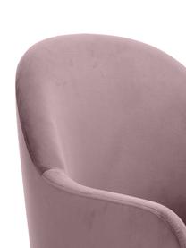 Krzesło z podłokietnikami z aksamitu Rachel, Tapicerka: aksamit (wysokiej jakości, Nogi: metal malowany proszkowo, Mauve aksamit, S 56 x G 70 cm
