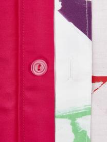 Copripiumino di design in raso di cotone Weyda, Bianco, multicolore, Larg. 155 x Lung. 220 cm