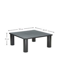 Konferenčný stolík z dubového dreva Didi, Masívne dubové drevo, lakované, Čierna, Š 90 x H 90 cm