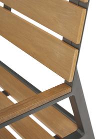 Garten-Sitbank Isak mit Rückenlehne, Sitzfläche: Sperrholz, beschichtet, Gestell: Aluminium, pulverbeschich, Anthrazit, Braun, 123 x 86 cm