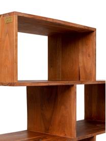 Libreria in legno di acacia Authentico Zick Zack, Legno di acacia massiccio, Legno di acacia laccato, Larg. 100 x Alt. 180 cm