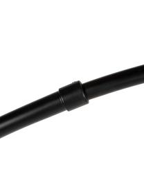 Lámpara arco grance Metal Bow, Pantalla: metal cepillado, Estructura: metal cepillado, Cable: cubierto en tela, Negro, An 170 x Al 205 cm