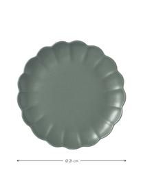 Snídaňové talíře Sabina, 4 ks, Kamenina, Tmavě zelená, matná, Ø 21 cm