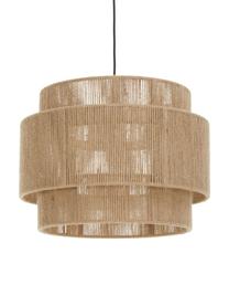 Pendelleuchte Cecillia aus Jute, Baldachin: Metall, pulverbeschichtet, Lampenschirm: Jute, Metall, Hellbraun, Ø 45 x H 33 cm