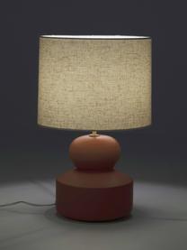 Lampa stołowa z ceramiki Georgina, Czerwony, beżowy, Ø 33 x W 52 cm