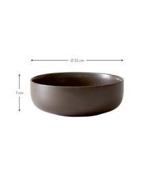 Ręcznie wykonana miska New Norm, Porcelana, Ciemny brązowy, Ø 22 x W 7 cm