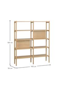 Etagère chêne Holton, Bois de chêne, larg. 140 x haut. 166 cm