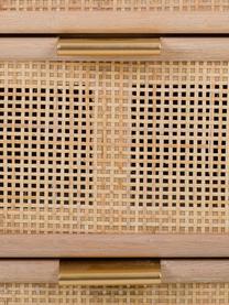 Mesilla de noche de madera Cayetana Shelfy, Estructura: tablero de fibras de dens, Patas: madera de bambú pintada, Madera, An 42 x Al 71 cm