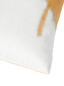 Kussenhoes Aryane uit zijde, Geel, wit, B 45 x L 45 cm