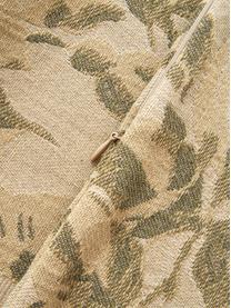 Funda de cojín de algodón jacquard Breight, 100% algodón, Verde, beige, An 50 x L 50 cm