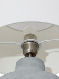 Handgefertigte Tischlampe Ike mit Betonfuss, Lampenschirm: 100% Leinen, Grau, Weiss, Ø 30 x H 45 cm