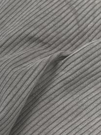 Cuscino arredo in velluto a coste grigio Lennon, Rivestimento: velluto a coste (92% poli, Velluto a coste grigio, Larg. 60 x Lung. 60 cm