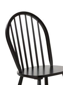 Windsor houten stoelen Milas in zwart, 2 stuks, Gelakt rubberhout, Zwart, B 46 x D 51 cm