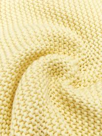 Pletený pléd z organické bavlny Adalyn, 100 % bio bavlna, s certifikátem GOTS, Světle žlutá, Š 150 cm, D 200 cm