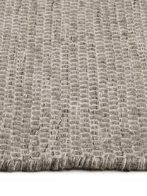 Handgewebter Wollläufer Asko in Grautönen, meliert, Flor: 90% Wolle, 10 Baumwolle, Hellgrau, Grau, 80 x 250 cm
