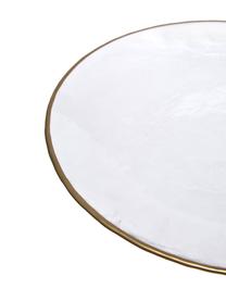Assiettes plates en verre Orphee, 2 pièces, Verre, Transparent avec bordure dorée, Ø 28 cm