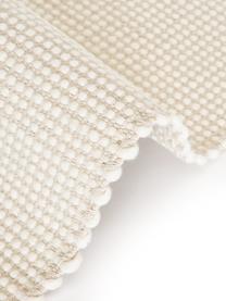 Handgewebter Wollläufer Amaro, Flor: 100 % Wolle, Cremeweiß, B 80 x L 200 cm