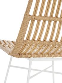 Krzesło z polirattanu Costa, 2 szt., Stelaż: metal malowany proszkowo, Jasny brązowy, biały, S 47 x G 61 cm
