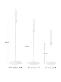 Kerzenhalter-Set Elsy in Weiß, 3-tlg., Metall, pulverbeschichtet, Weiß, Set mit verschiedenen Größen