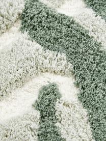 Baumwoll-Kissenhülle Sela mit getuftetem Pflanzen-Motiv in Grün, 100 % Baumwolle, BCI-zertifiziert, Grün,Cremeweiß, B 45 x L 45 cm
