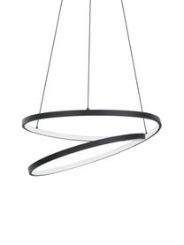 LED hanglamp Ruotale, Lampenkap: gecoat metaal, Diffuser: kunststof, Baldakijn: gecoat metaal, Zwart, wit, Ø 55 x H 150 cm