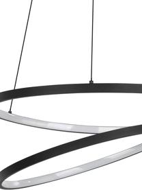 LED hanglamp Ruotale, Lampenkap: gecoat metaal, Diffuser: kunststof, Baldakijn: gecoat metaal, Zwart, wit, Ø 55 x H 150 cm