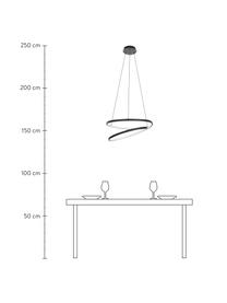 LED-Pendelleuchte Ruotale, Lampenschirm: Metall, beschichtet, Baldachin: Metall, beschichtet, Schwarz, Weiß, Ø 55 x H 150 cm