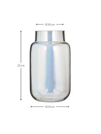 Grosse Glas-Vase Lasse, irisierend, Glas, Transparent, irisierend, Ø 13 x H 22 cm