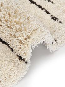 Flauschiger Hochflor-Teppich Dunya, handgetuftet, Flor: 100% Polyester, Beige, Schwarz, B 160 x L 230 cm (Größe M)