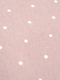 Dwustronna pościel z flaneli Betty, Brudny różowy, biały, w kropki, 135 x 200 cm + 1 poduszka 80 x 80 cm